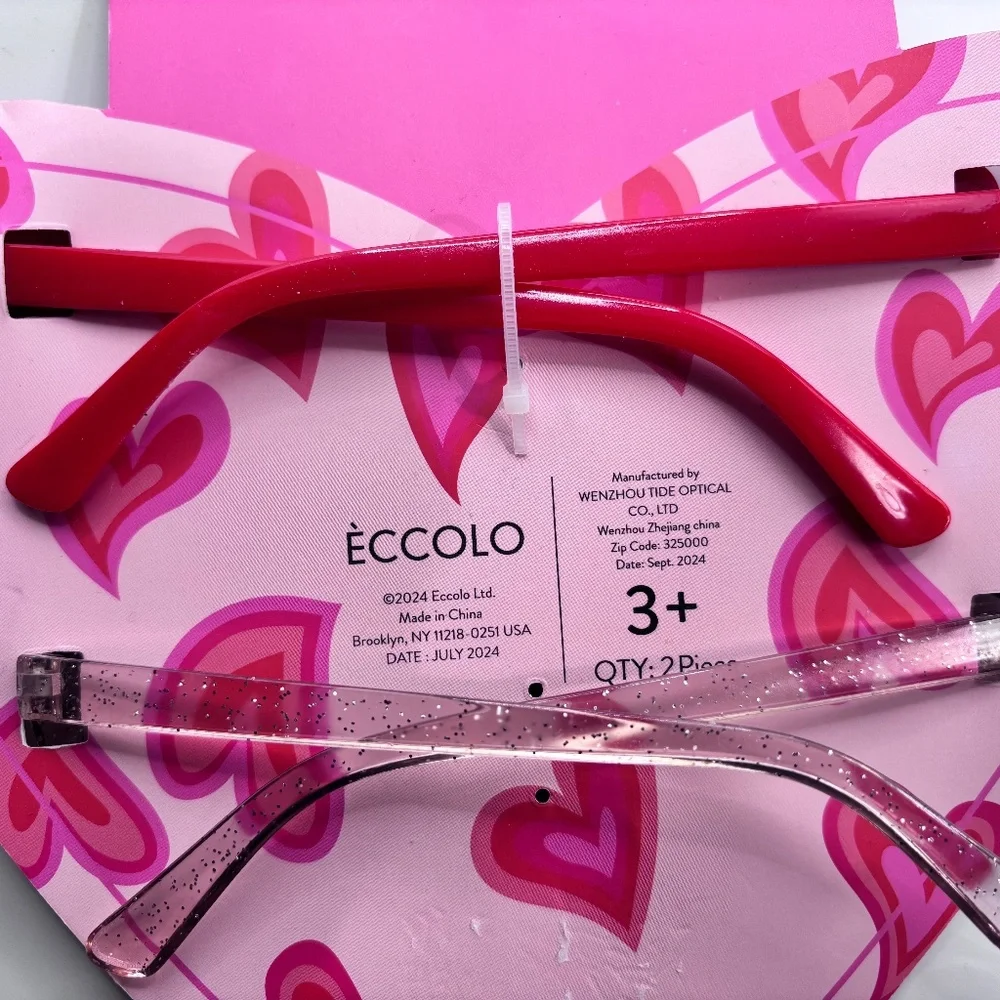 Eccolo Shine with Love Kids 2 piece Heart Shaped Glasses 3+